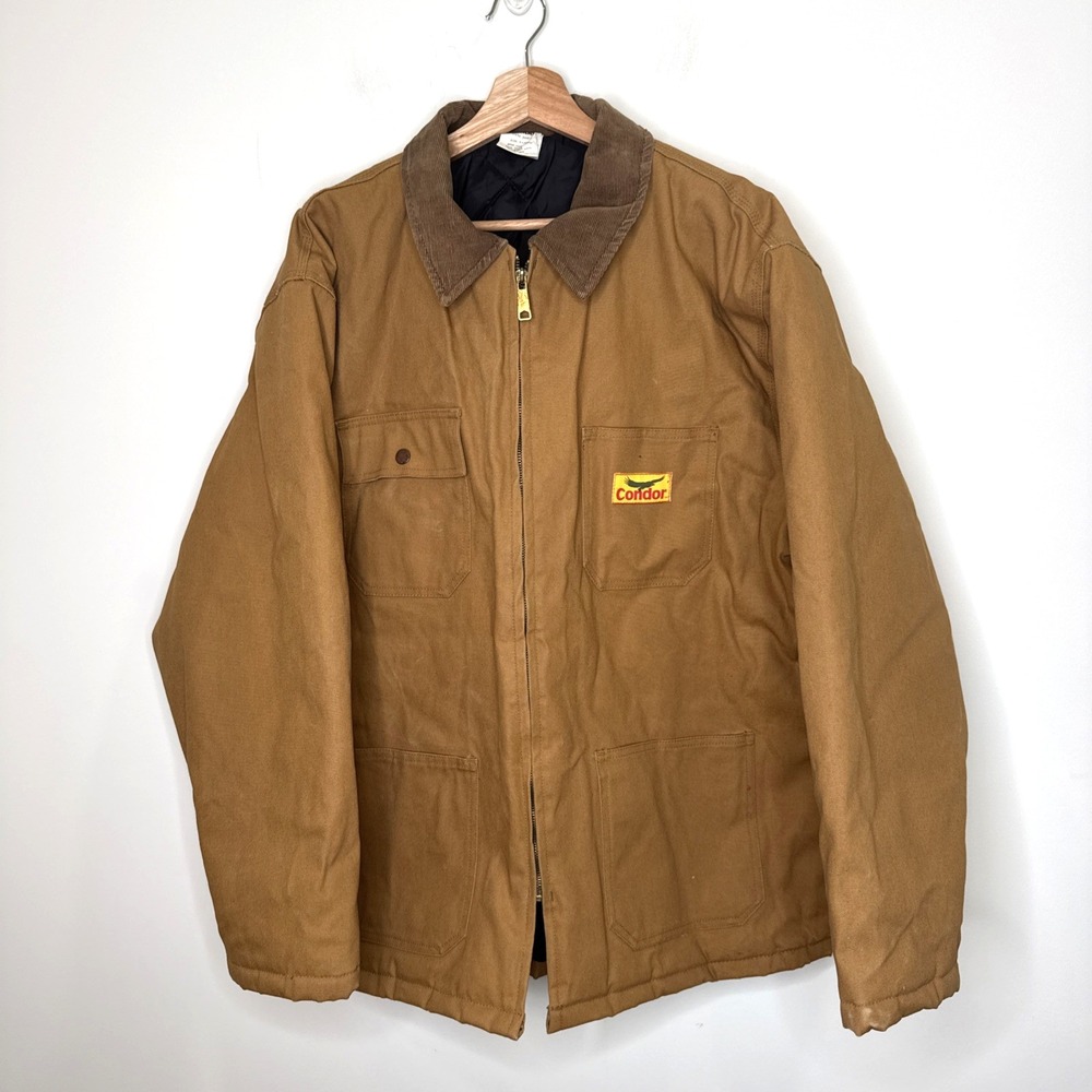Condor Chore Barn Coat Jacket Canvas Quilted Workwear Corduroy Collar Men's XL